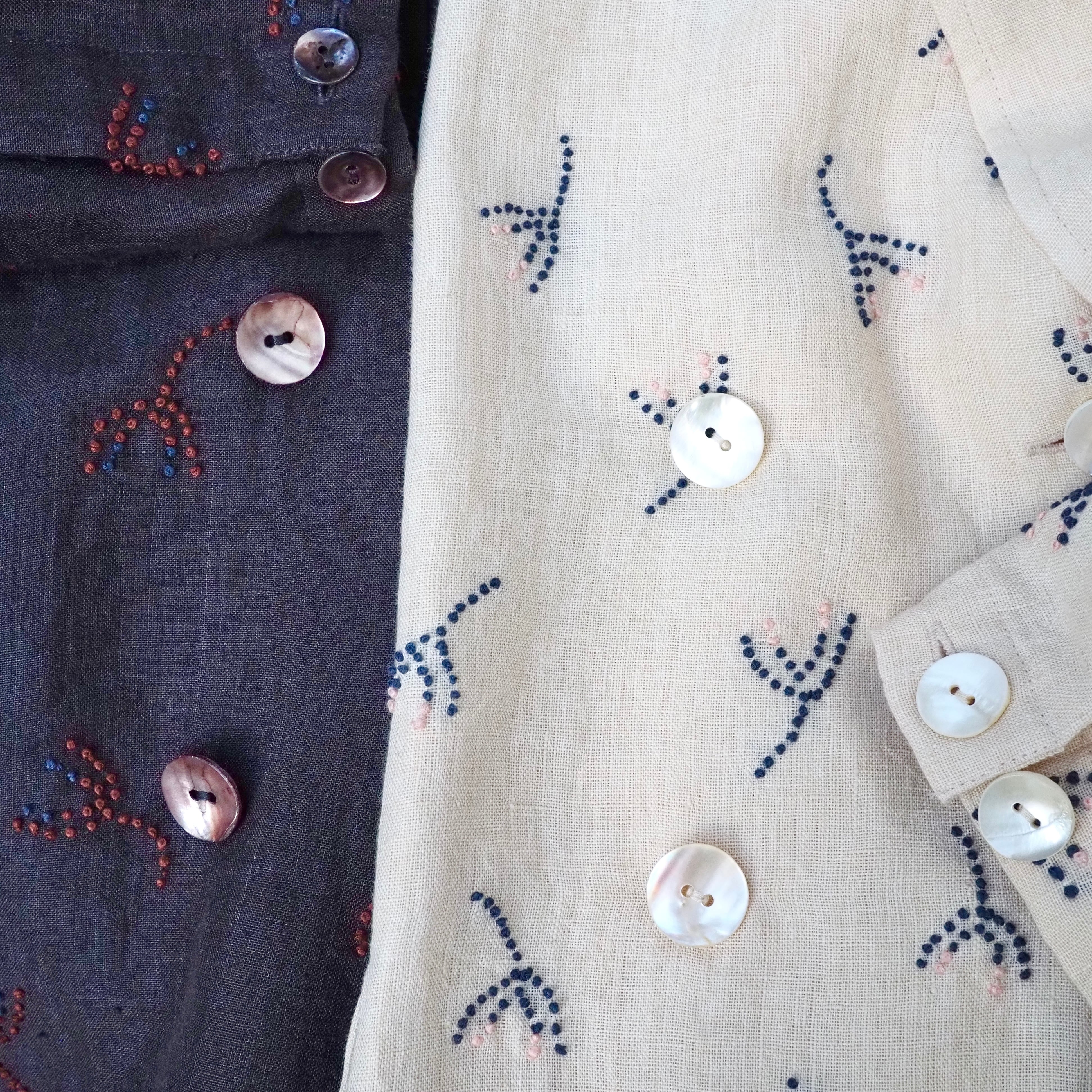 BUNON/Linen Over Jacket /オーバージャケット(black・ecru)