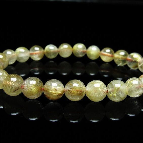 ルチルクォーツ ブレスレット 7mm タイチンルチルクォーツ タイチンルチル 一点物 メール便可 [M便 1/10] 111-49047