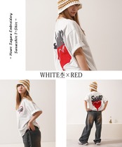 ◆ハートサガラ刺繍 スウェットTシャツ◆ng-46225