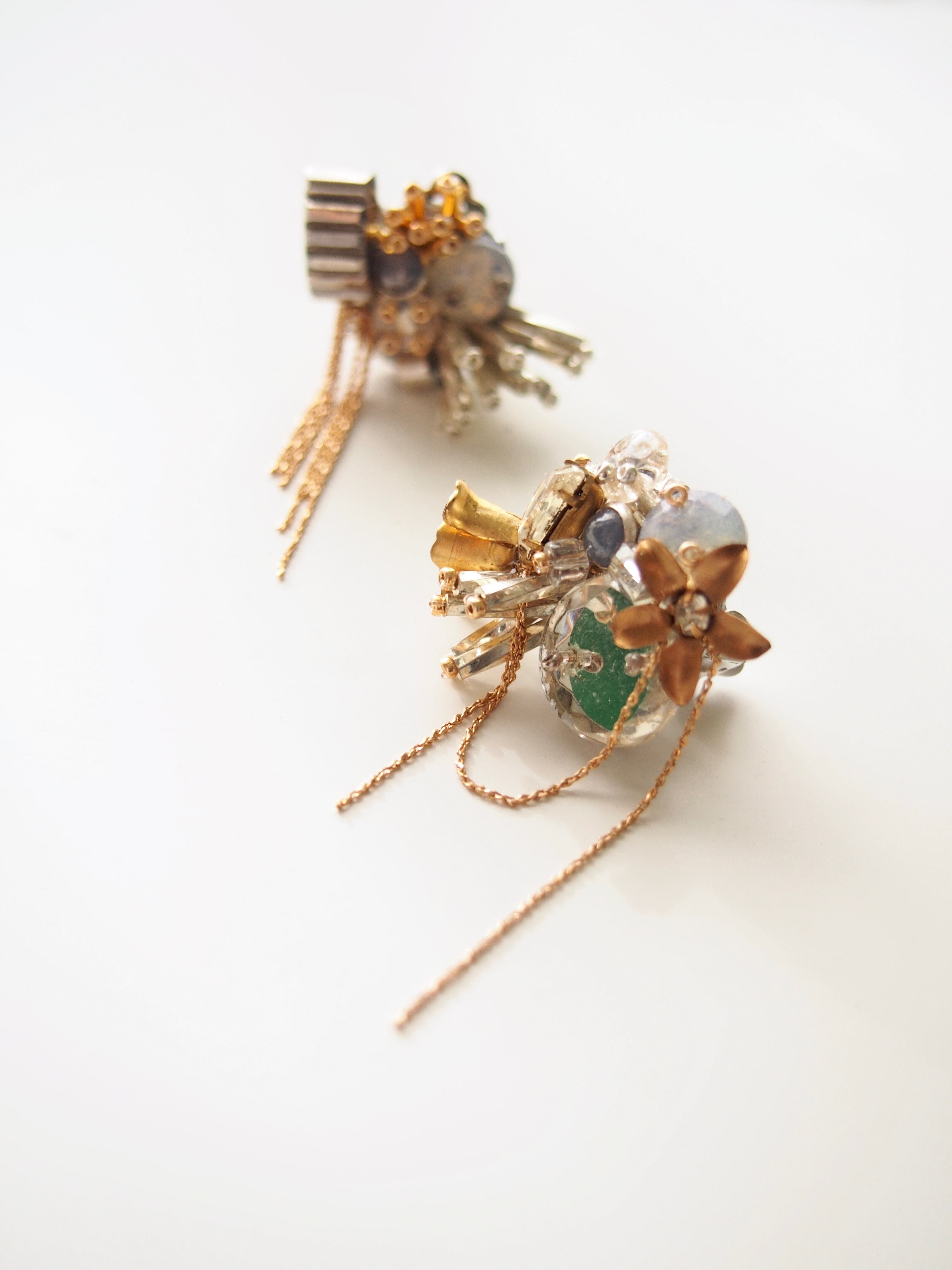 " Lily collage earrings "