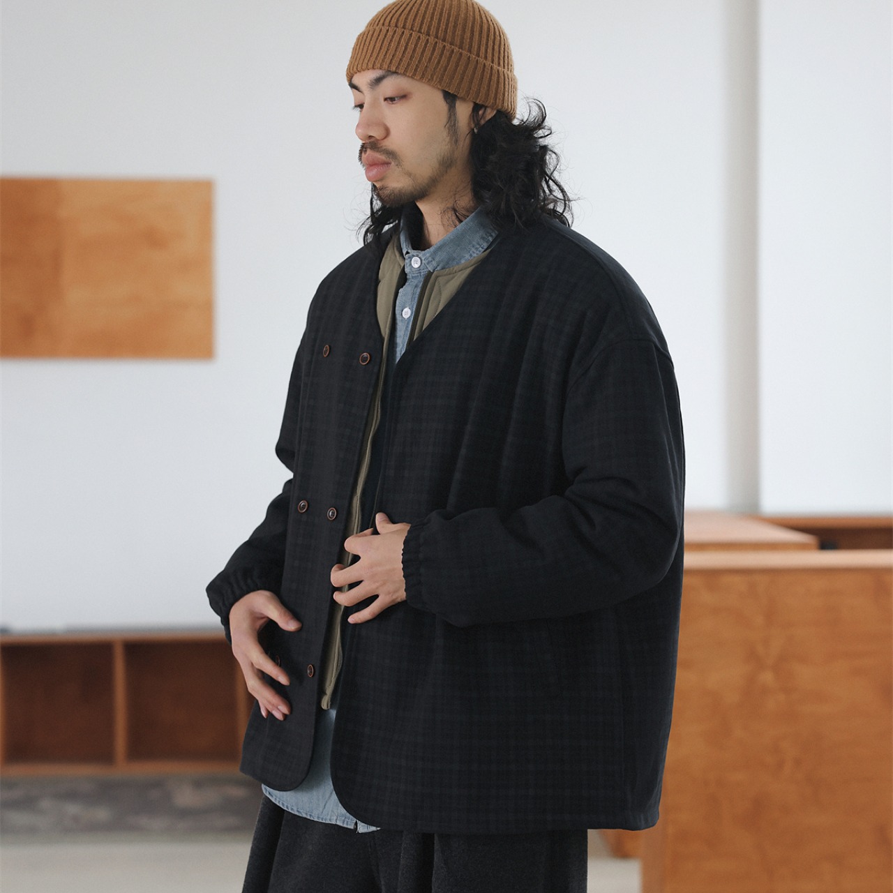 ダブルボタン チェックジャケット A2028 - 3