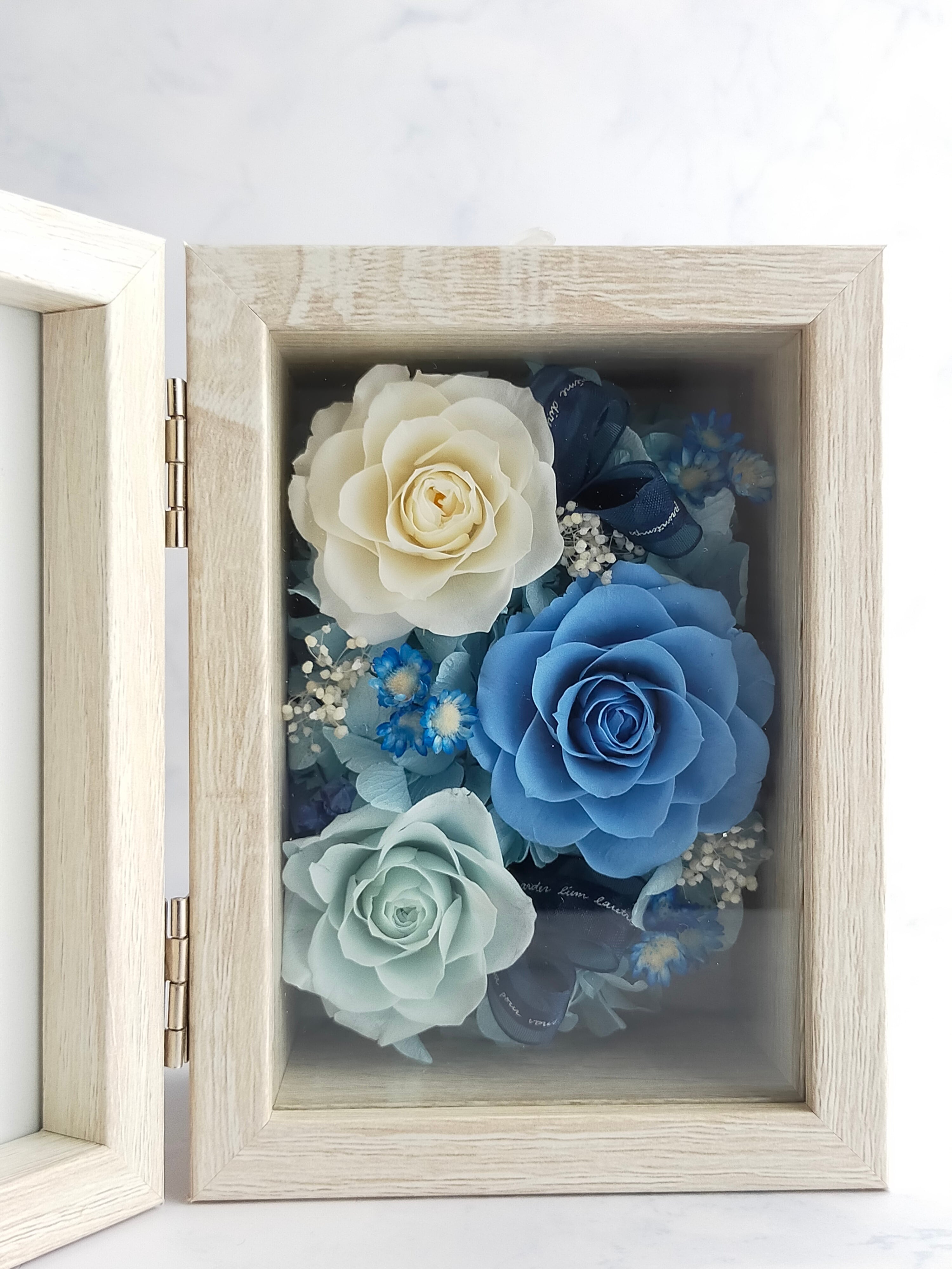 プリザーブドフラワー フォトフレーム 西宮市のスカンディアモスアレンジはichimaki いちまき