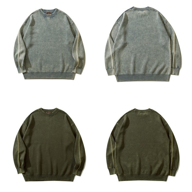 ★AMERICAN RETRO OLD WASHED PLAIN SWEATER　　　07344