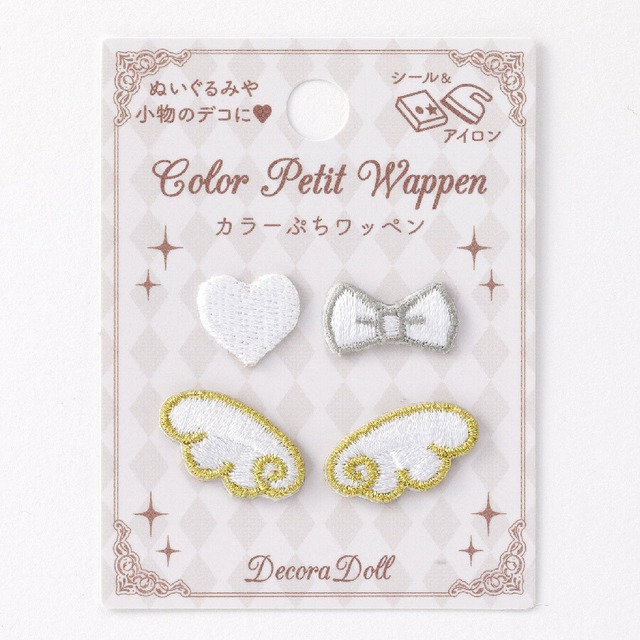 【SALE】ドール服用ワッペン　カラーぷちワッペン　ホワイト