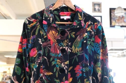 00's Birds and botanical velvet dress Coat | GARYO