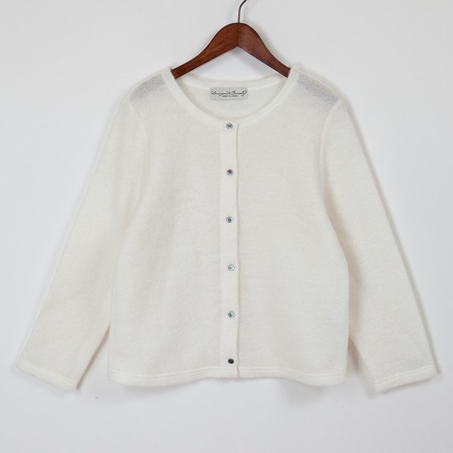 mohair knit cardigan / white