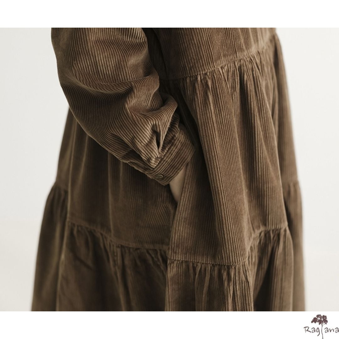 丸襟 コーデュロイ ワンピース M 250479 | Raglana
