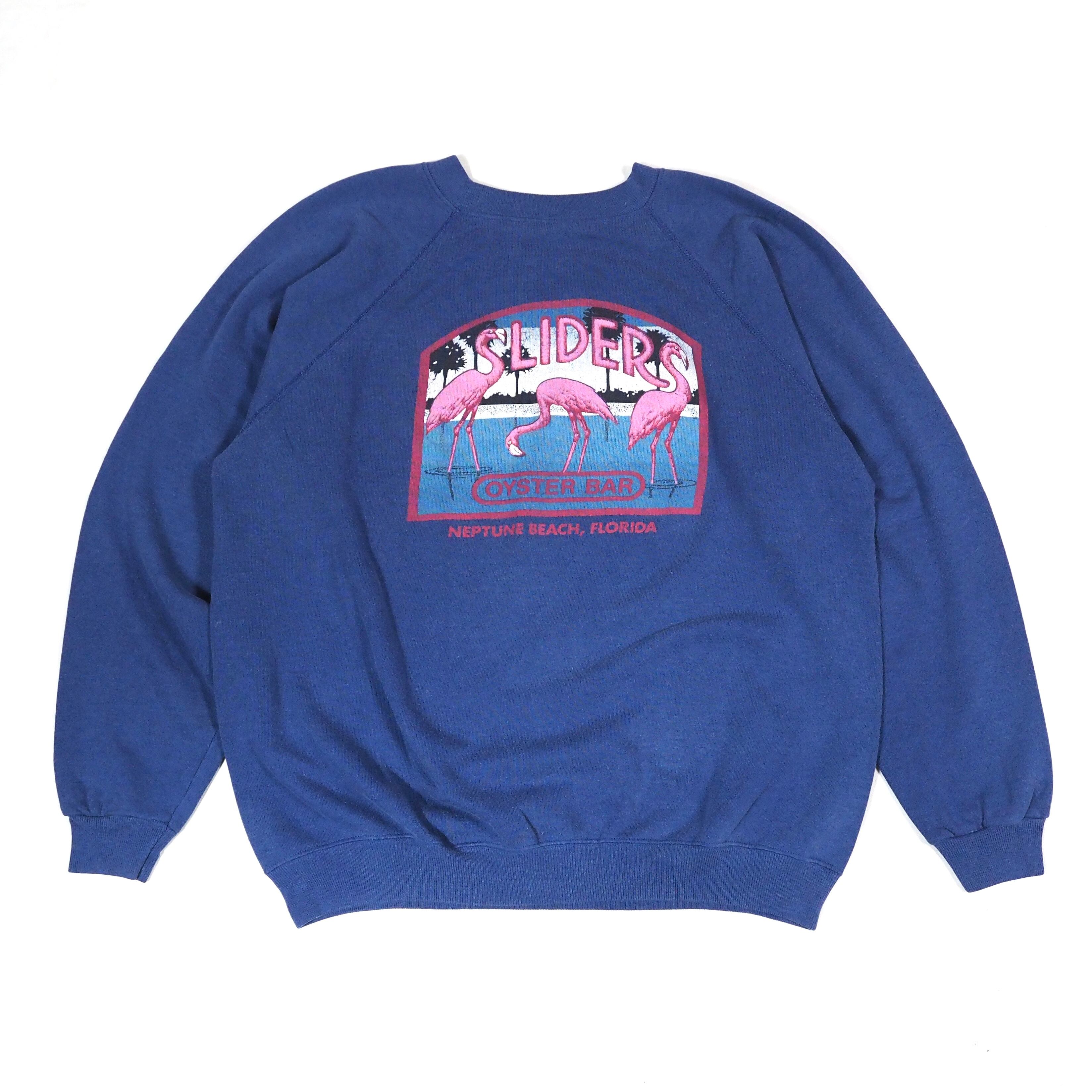 80’s Advertising sweatshirt XL oyster bar Florida USA製 Hanes アドバタイジング ラグラン スウェット