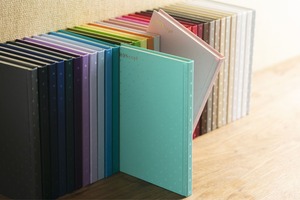 【HONcept】テキスタイルノート Charm Dot（水色） - Sand Beige 42（サンドベージュ）ノート