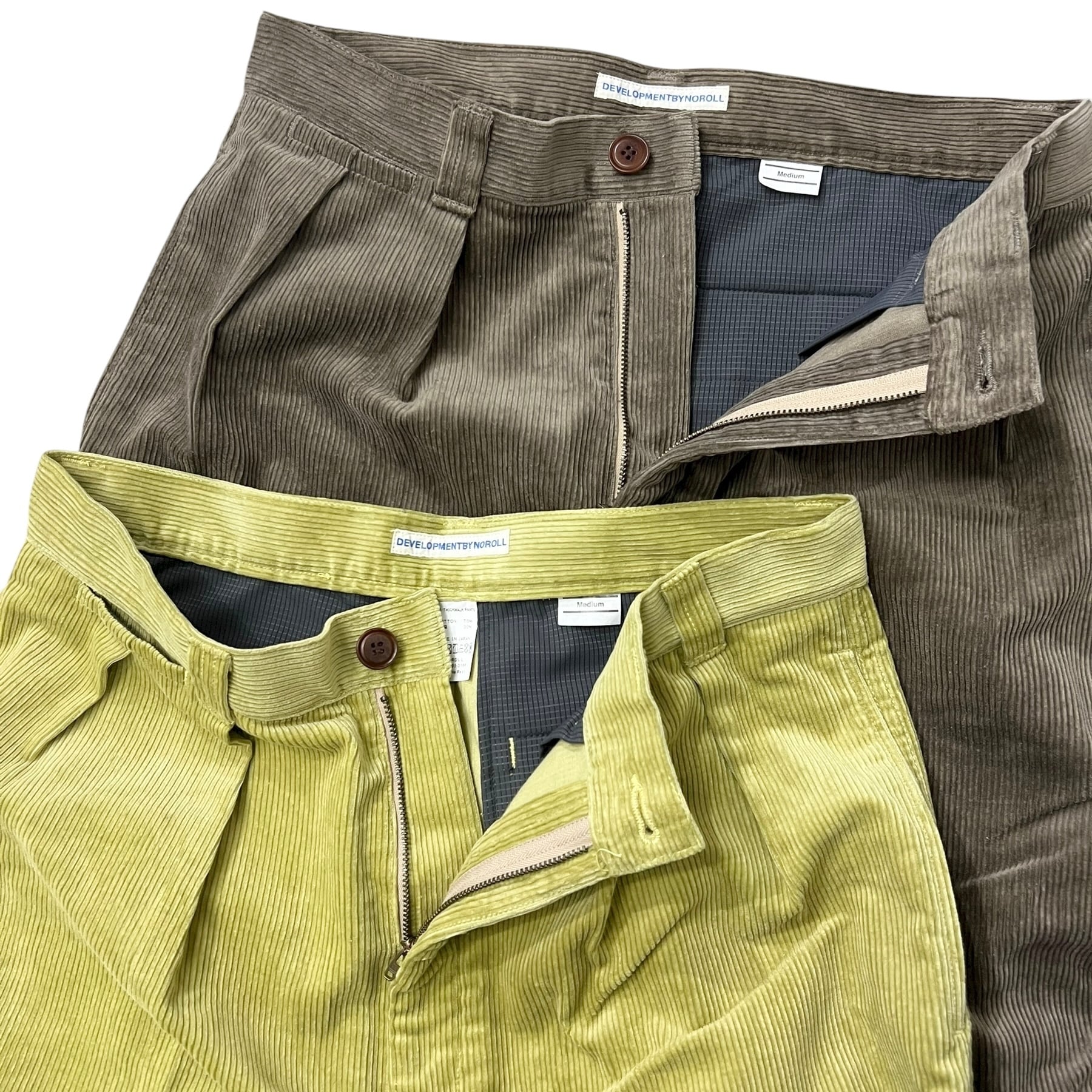 NOROLL / THICKWALK CORDS PANTS LIME GREEN | THE NEWAGE CLUB