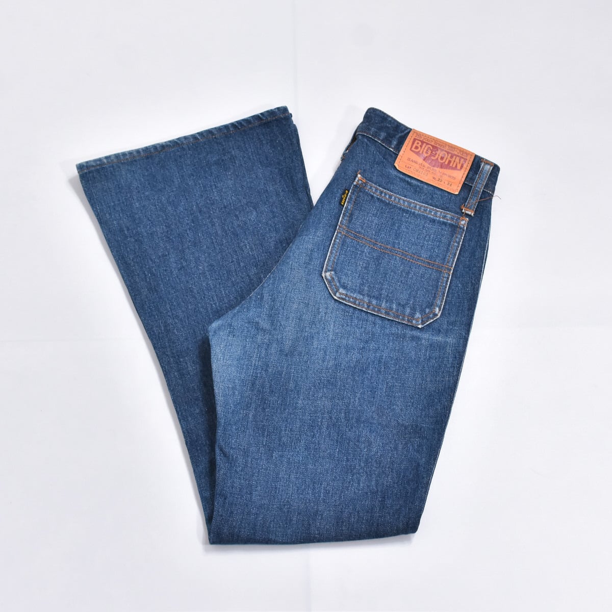 70s 日本製 BIG JOHN ビッグジョン 昭和レトロ デニム フレアパンツ ジャパンヴィンテージ ベルボトム ビンテージ メンズW29インチ相当