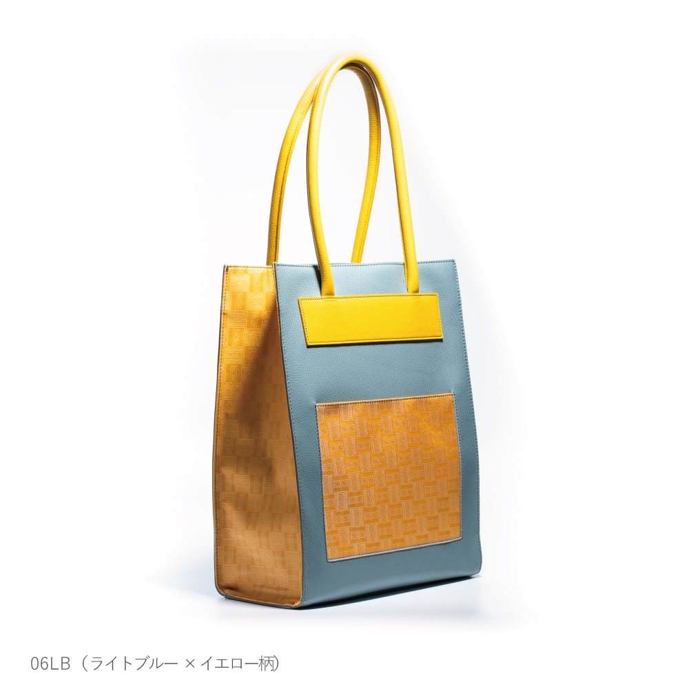 VERTICAL TOTE BAG【日本製】【本革×博多織】トートバッグ（マチあり