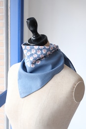 Marimekko "Puketti" cotton scarf (blue)