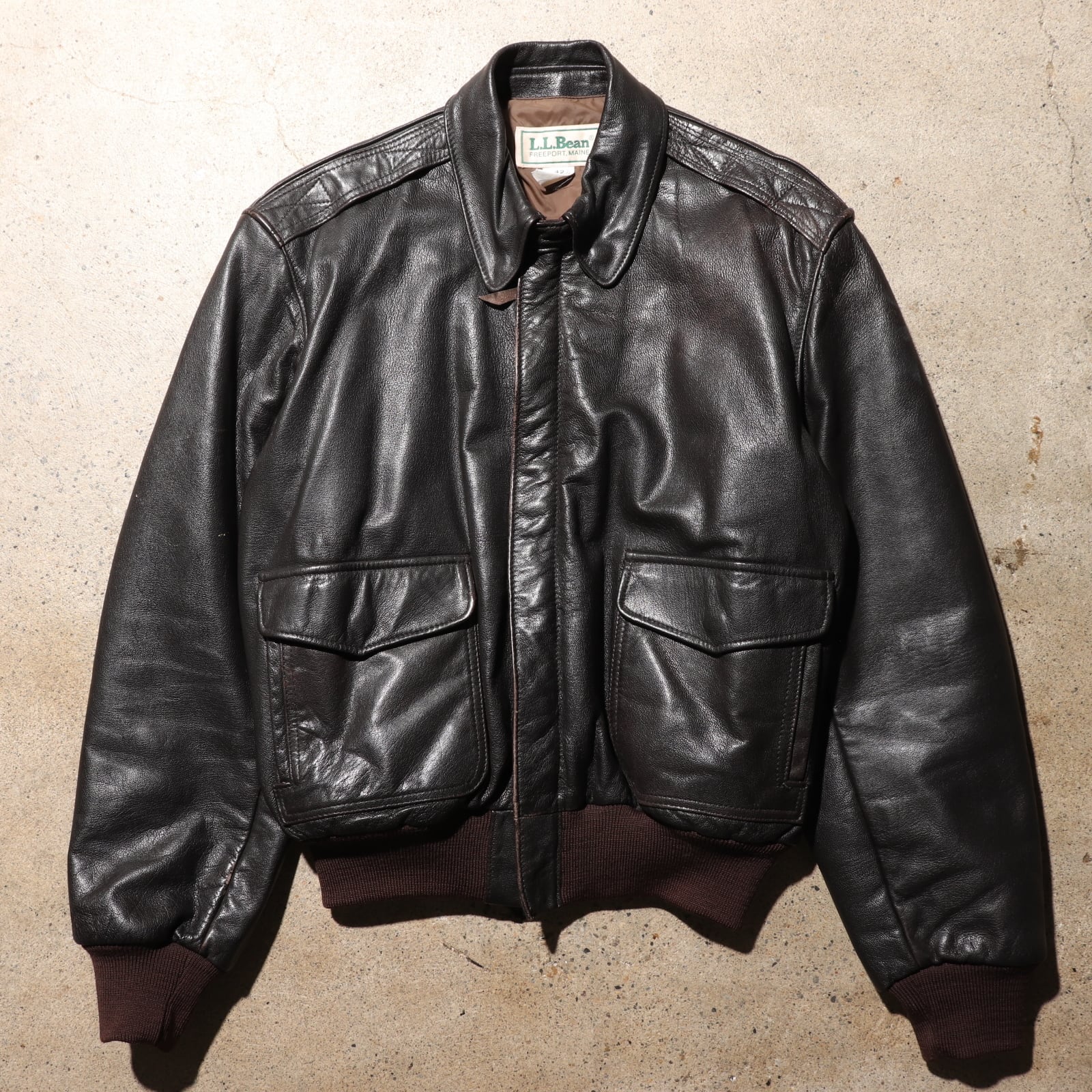 美品 M USA エルエルビーン A-2 レザージャケット L.L.Bean フライング  