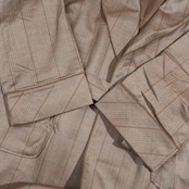 シルク混 DAKS ダックス チェック バスローブ ガウン コート L/ベージュ系 メンズ