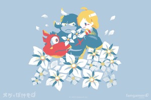 「メグとばけもの」 メグとロイと花畑 Tシャツby Fangamer/ Fangamer