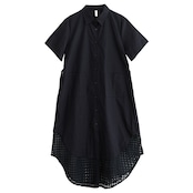 メッシュヘム シャツワンピース 30124
