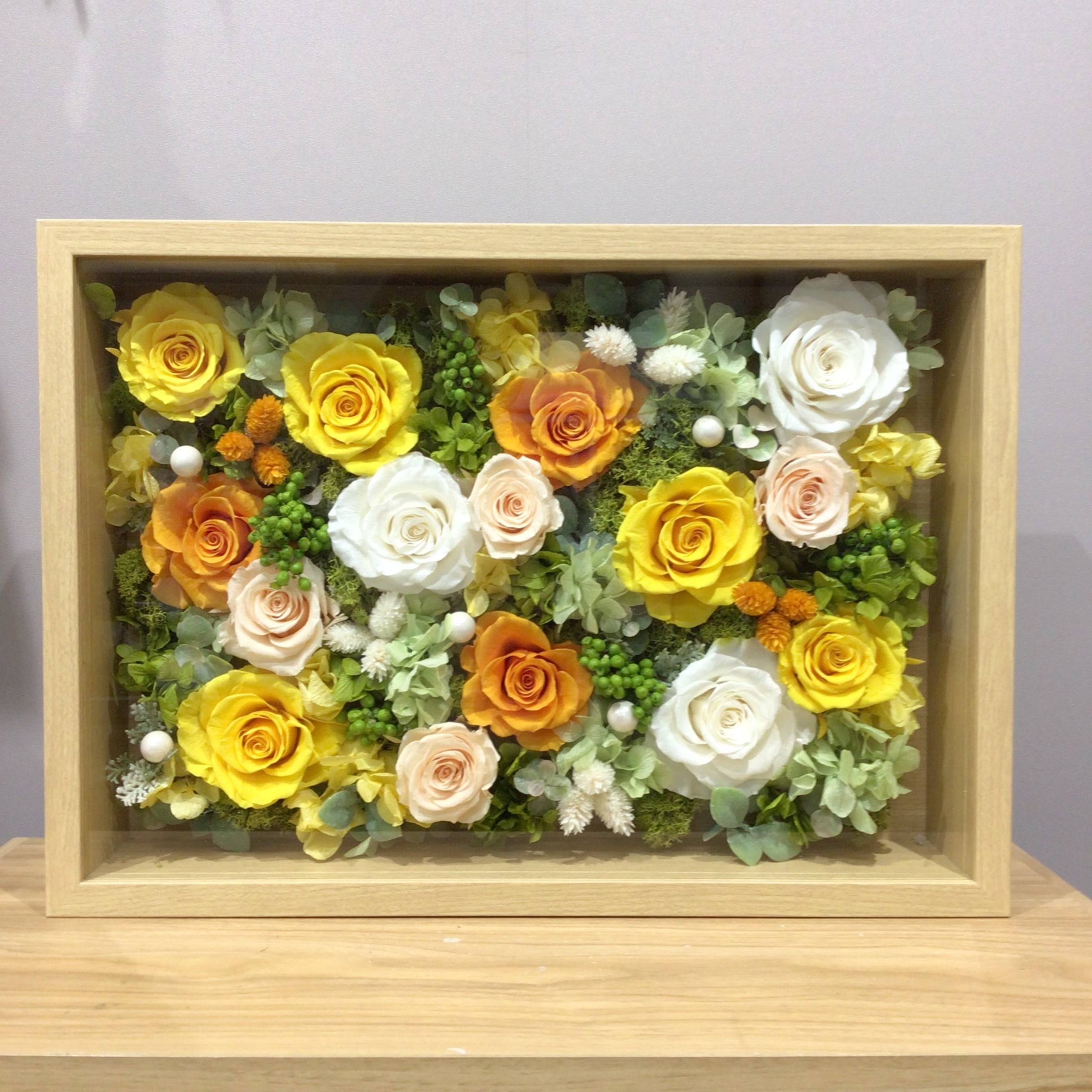 プリザーブドフラワー ボックスフレーム ナチュラル | フラワー