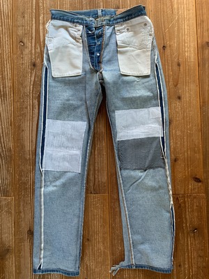 80's Levi's 501 デニムパンツ 赤耳 ボタン裏524  リペア跡あり 良色落ち 実寸(31x29)