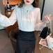 フリルパールネックブラウス ・79128