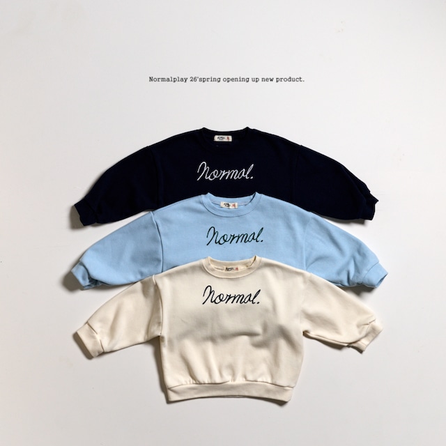 【取寄】normal play|wave embroidery sweatshirt|ウェーブ刺繍スウェット|12M-JM|kids&jr|26 spring