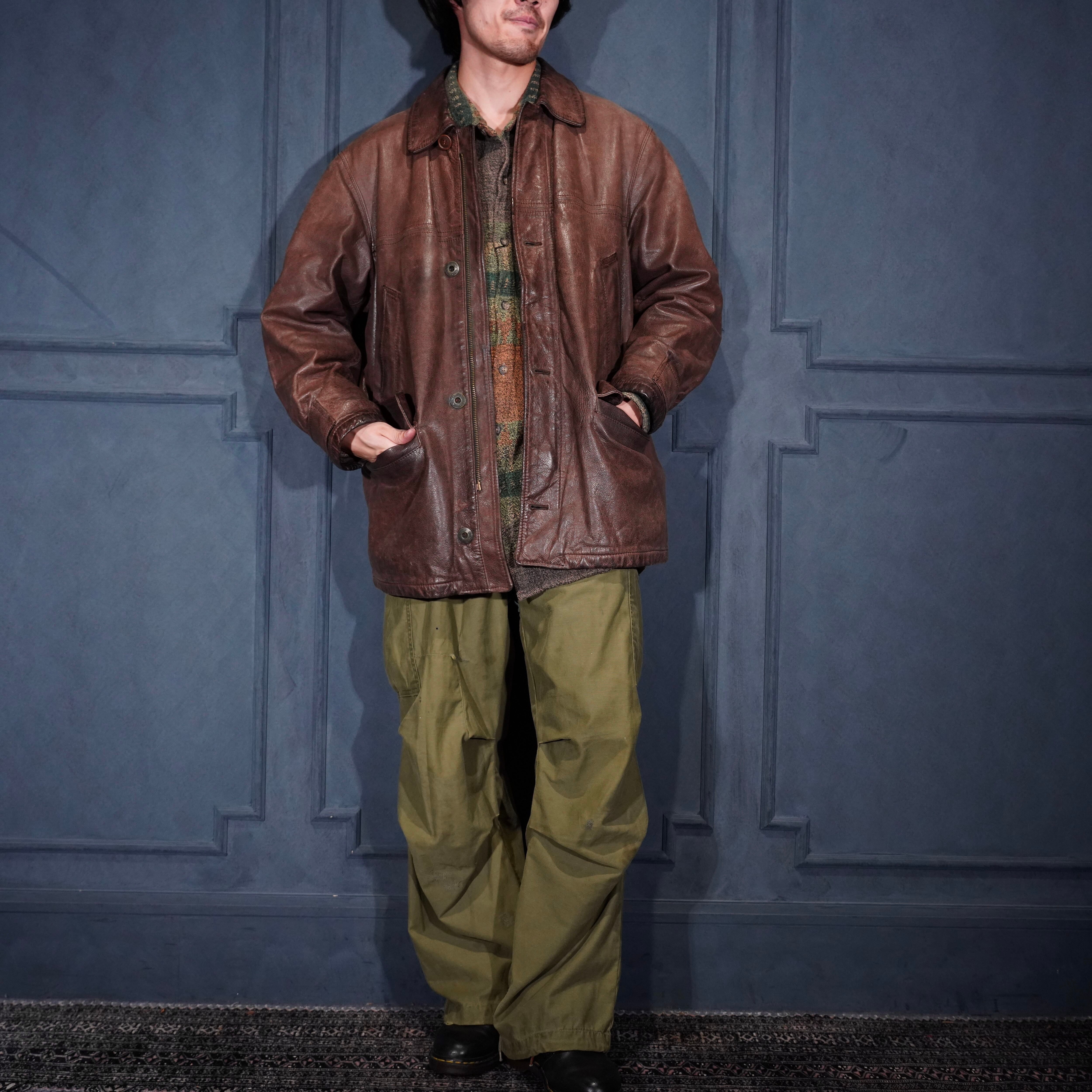 EU VINTAGE HENRY COTTON'S LEATHER COVERALL JACKET/ヨーロッパ古着