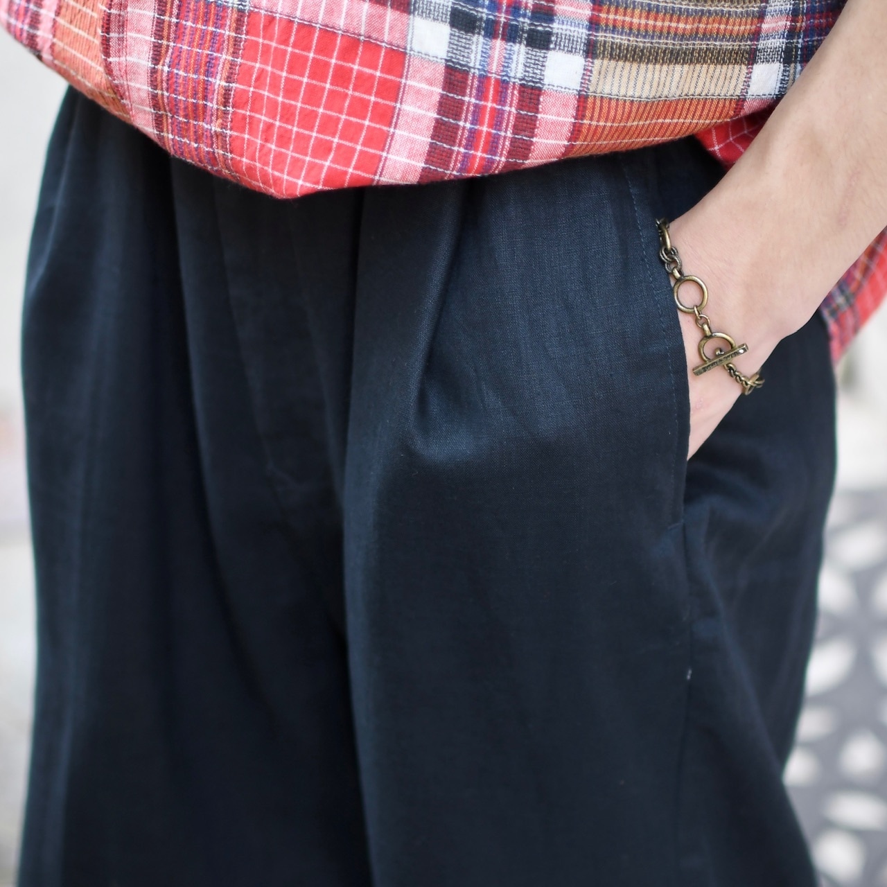 NAUTICA black linen wide slacks