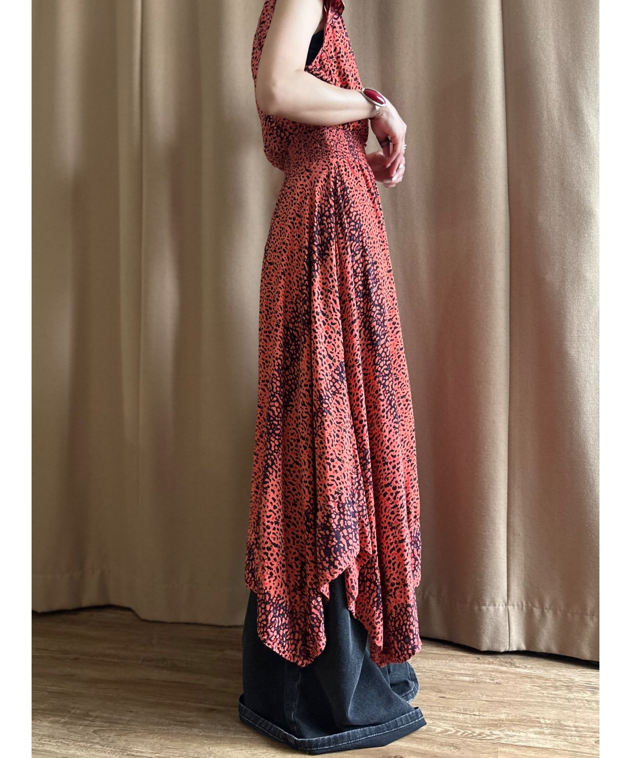 ANGIE drape import long dress-4747-6