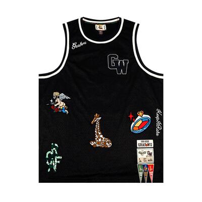 【GRAF】NBAチームロゴパロディ メッシュゲームシャツ