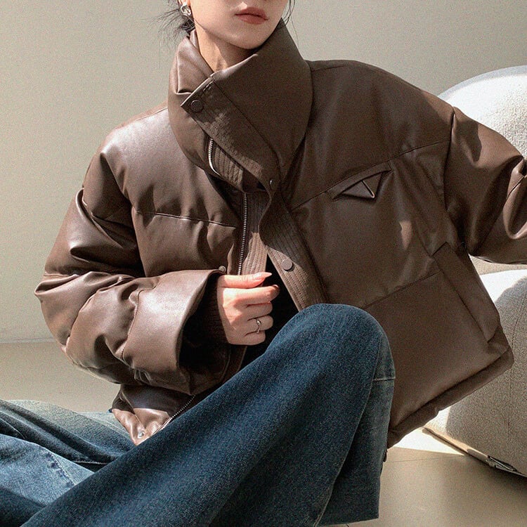 スタンドカラー ジップアップ ダウンジャケット 1col H10583