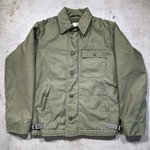 80's U.S.NAVY A-2 デッキジャケット DLA100-85-C-0607 SO-SEW STYLES INC 海軍  USN SMALLサイズ 34-36 ミリタリー 希少 ヴィンテージ BA-2357 RM2776H