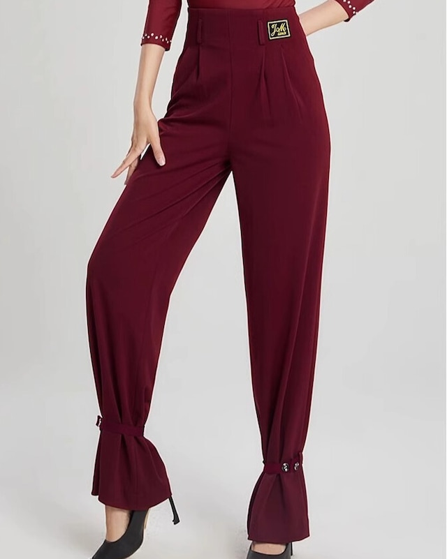 ハイウエスト ワイドレッグ ボトム ダンス パンツ ds1082