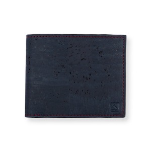 二つ折り財布 ブルー&ブラウン コルク製