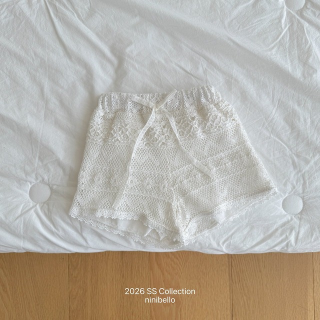 【取寄】ninibello｜crochet shorts｜クロシェショートパンツ｜XS-2XL｜kids｜26 summer