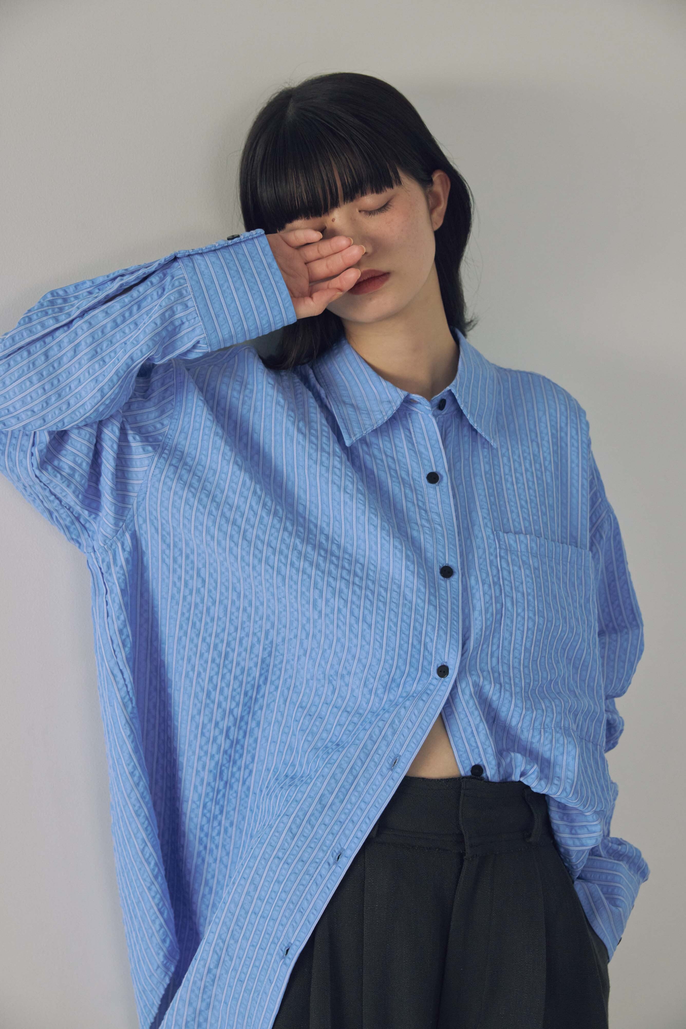 トップス dium. Stripe Design Shirt DU260506 Stripe Design Shirt【set up可】【6月下旬一部予約商品