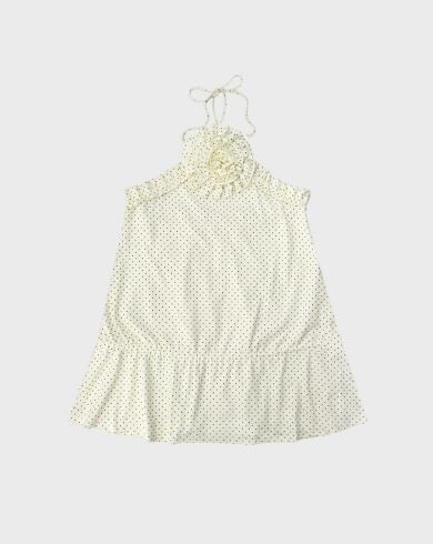 freckle] dot ruffle dress with corsage 正規品 韓国ブランド 韓国