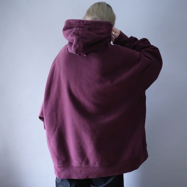 "Champion" bordeaux color over silhouette reverse wave sweat parka