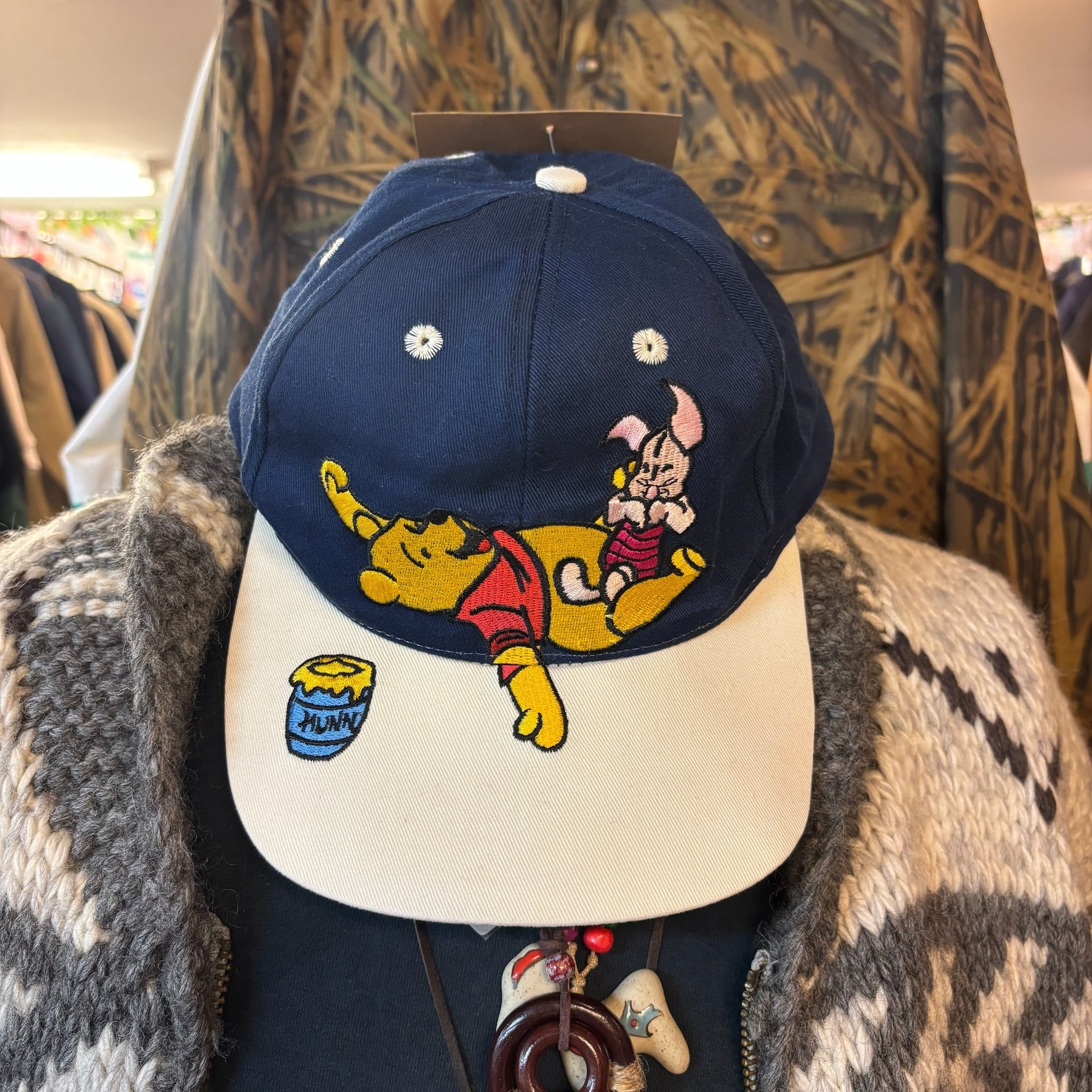 90s Disney くまのプーさん&ピグレット刺繍キャップ | 古着屋PENNY