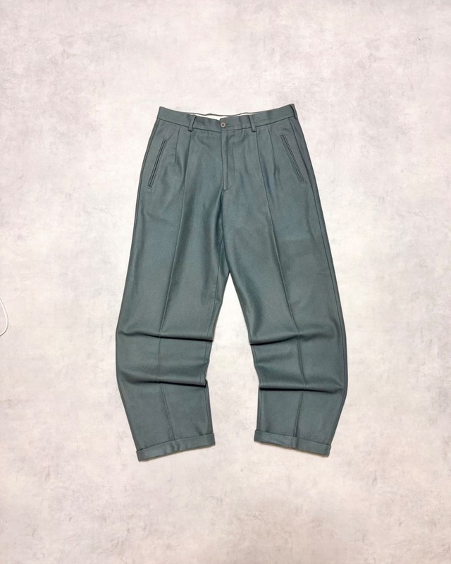 【VINTAGE】“PitStop” 2 Tuck Wool Slacks MADE IN ITALY W32.5 L32.5