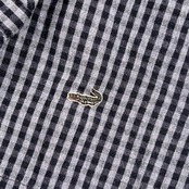 Crocodile クロコダイル ギンガムチェック チュニック丈 長袖 ブラウス シャツ /グレー×ブラック レディース