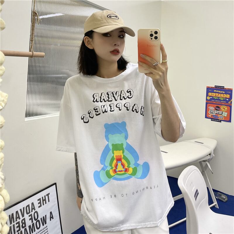 スタイルサマープリントルーズTシャツ シャツ 夏物 ケッペル91517614487