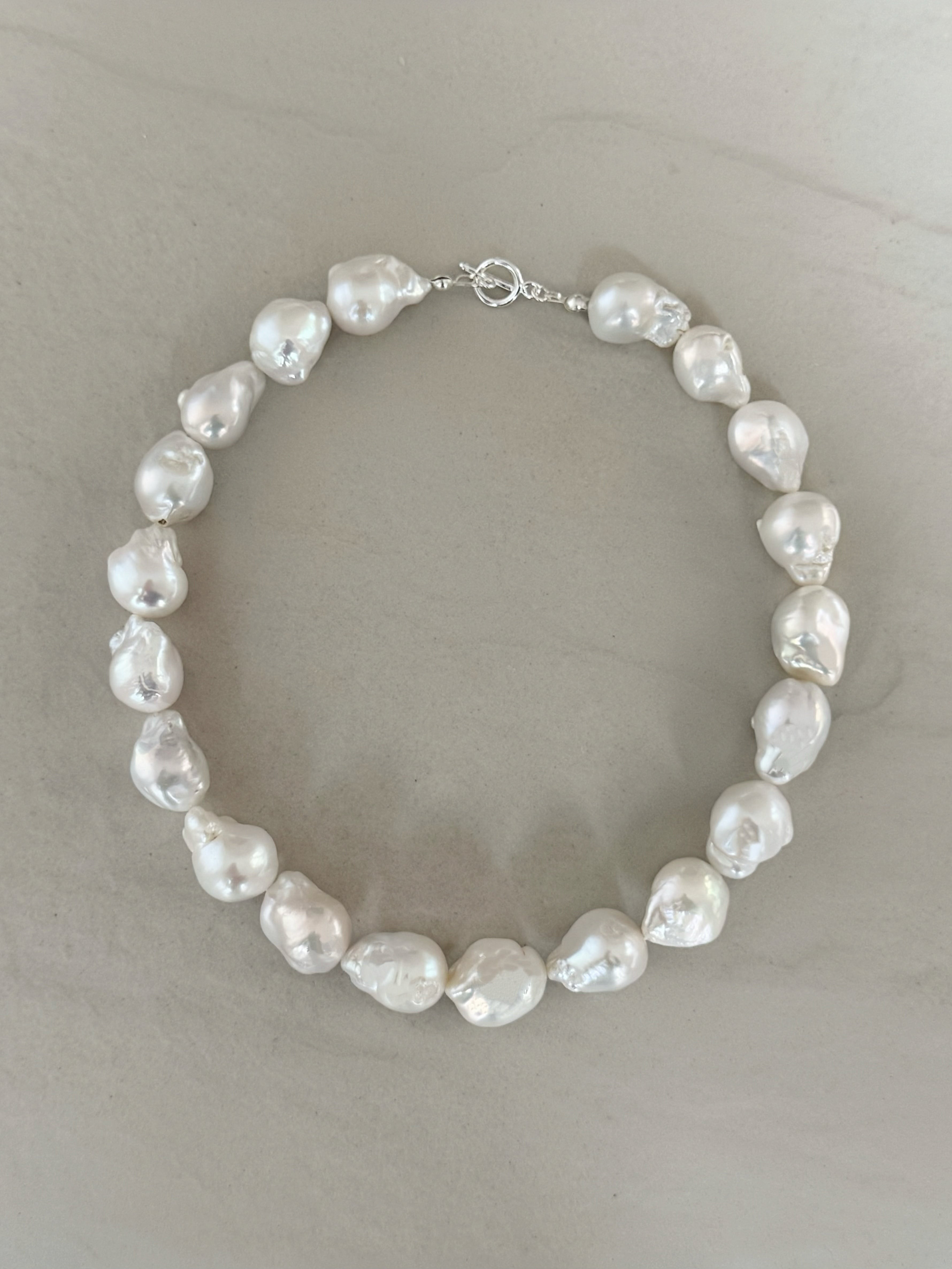 oyster baroque pearl necklace