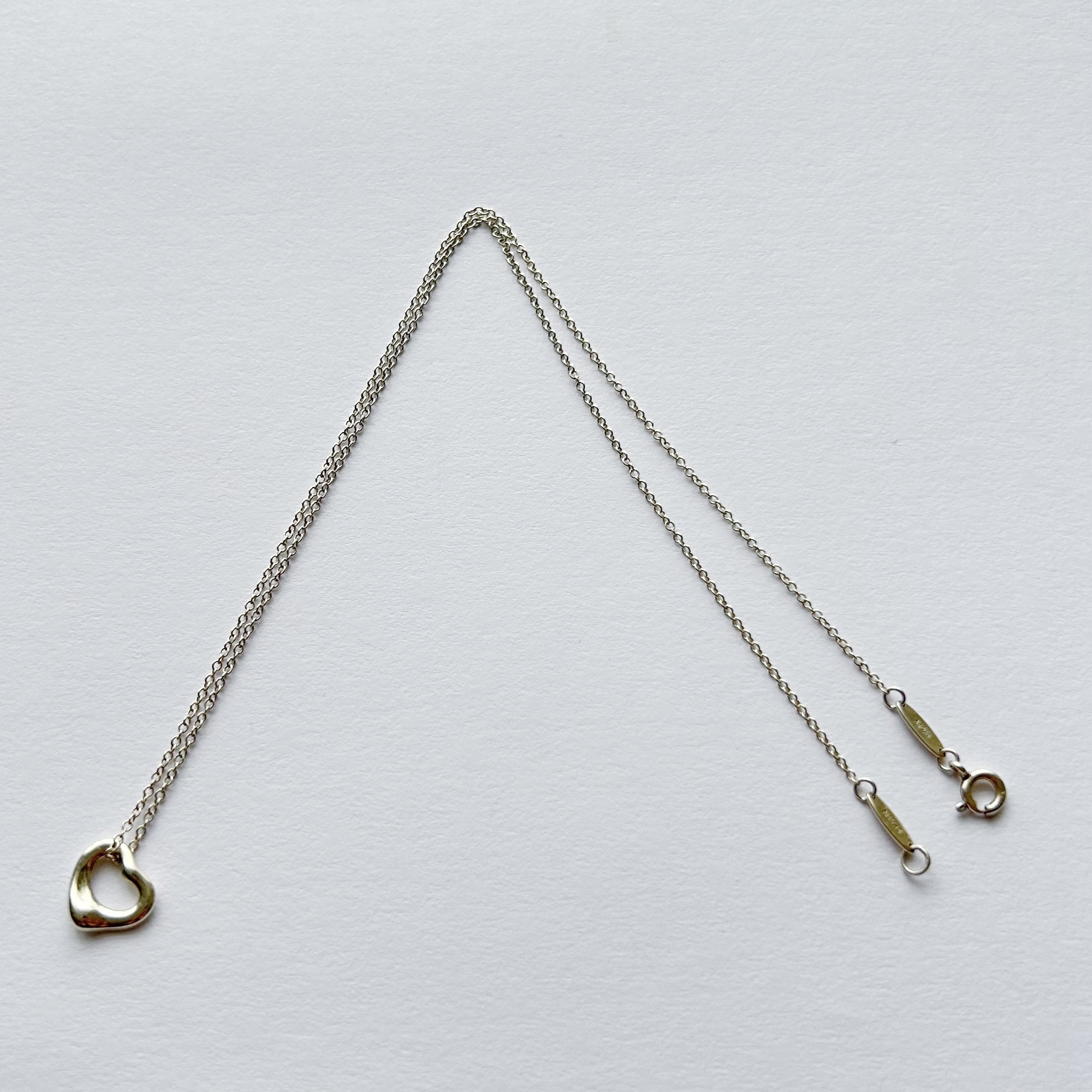 T8100】Tiffany&Co. open heart necklace mini/silver925/ティファニー
