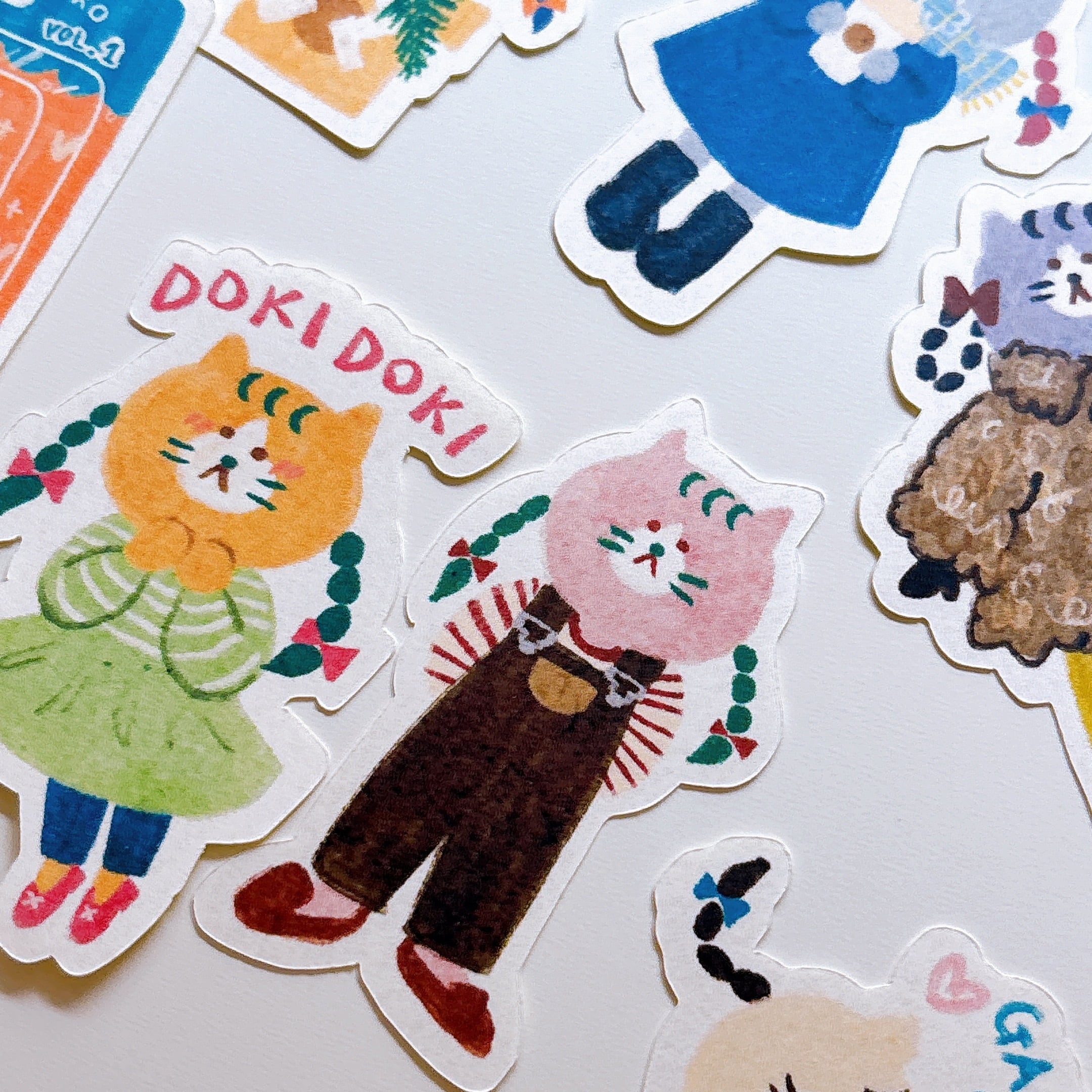 みつあみねこシールセット_no.4 (20枚入り) | eyesticker