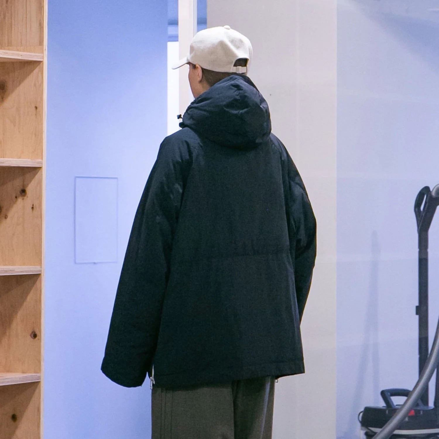 my beautiful landlet NYLON DOWN ANORAK HOODIE BLACK | nua