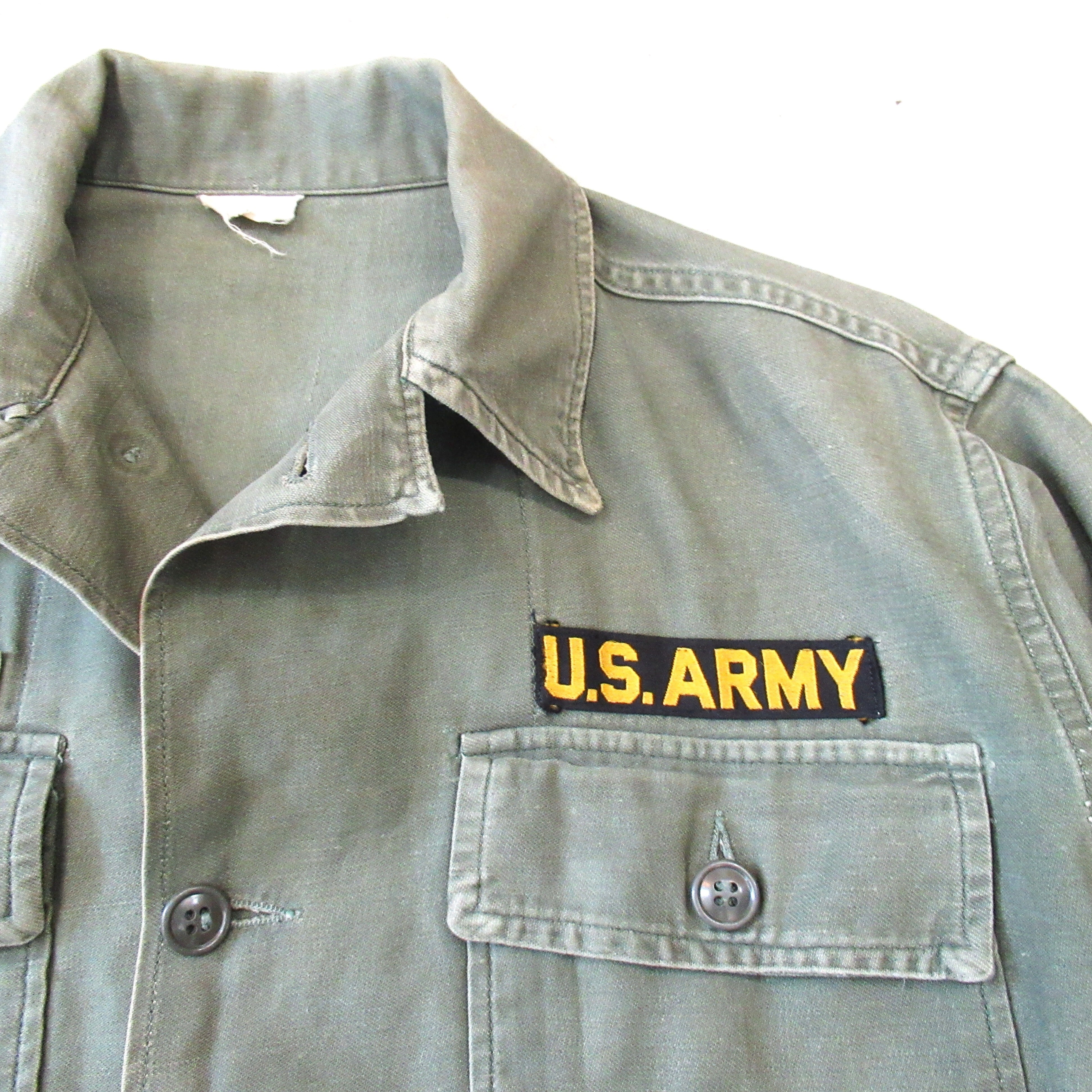 60S U.S.ARMY OG-107 筒袖 1st後期 Utility Shirt 【About 16 1/2