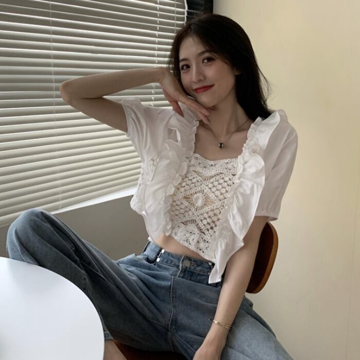 サマースタイルショートシャツ ブラウス 夏物 ドラファッションホール8801393467