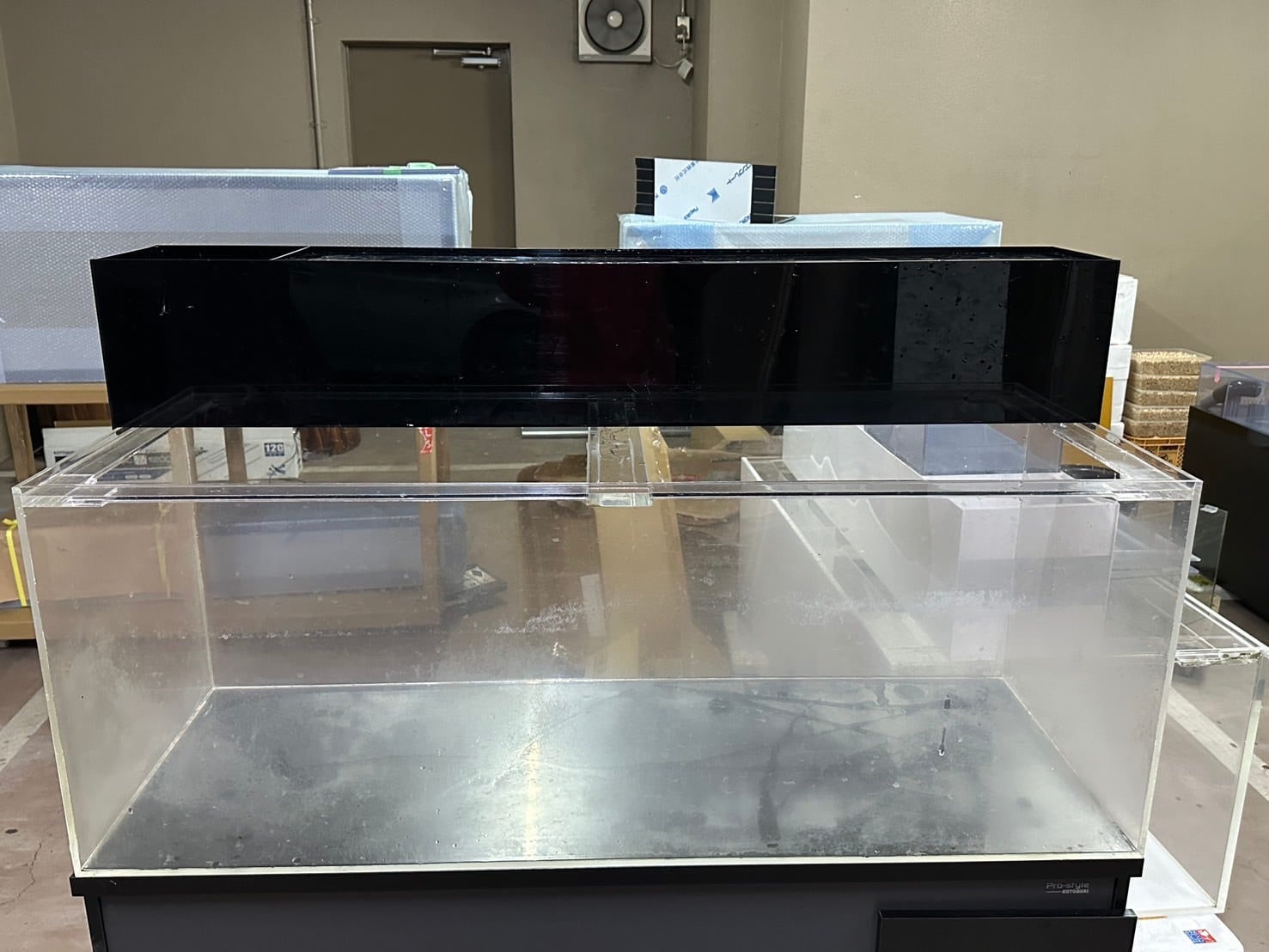 中古水槽 1200×450×450 アクリル水槽上部濾過 水槽台セット 美品 引