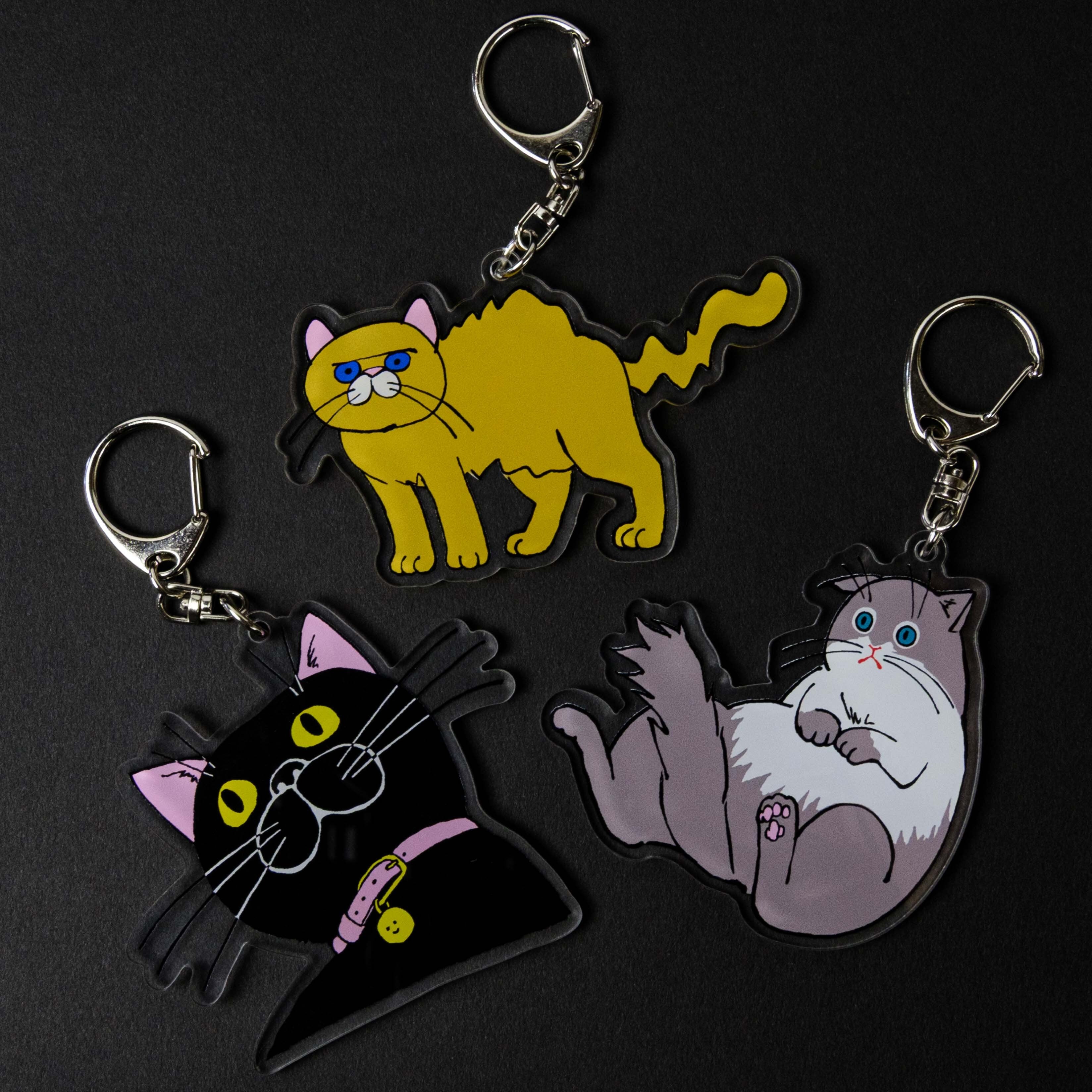 ネコ・ジェラシー アクリルキーホルダー シェーテッド | kutaniseal