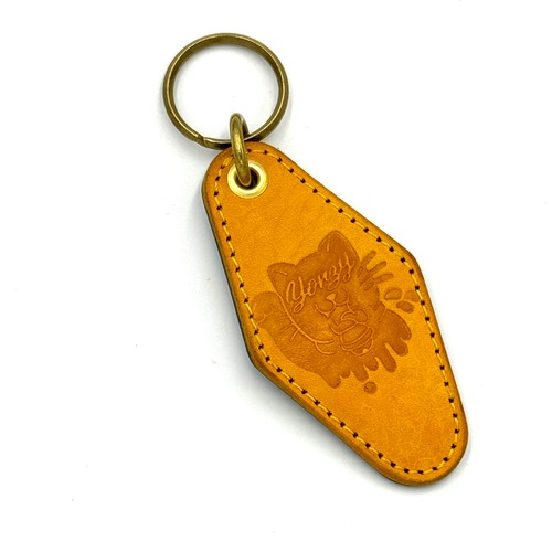 YONZY Motel TYPE Leather Key Holder イタリアスクラッチレザーイエロー／グリーン 招きversion